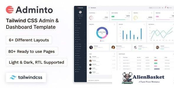 40870 Adminto v1.0 - Tailwind Admin & Dashboard Template 