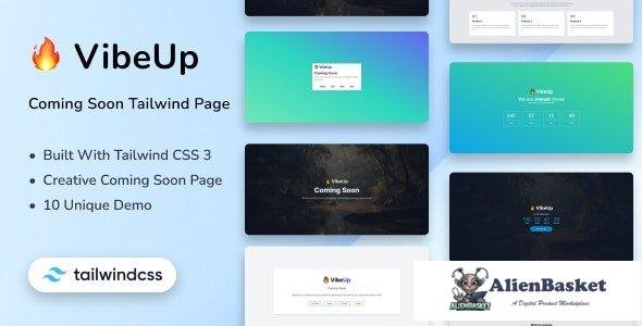 40903 VibeUp - Tailwind CSS Coming Soon HTML Template 