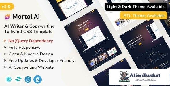 40986 Mortal - React Js AI Writer & Copywriting Template 