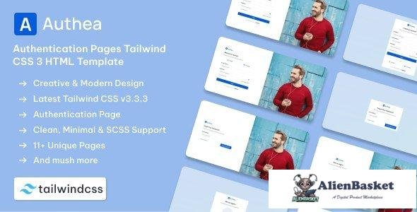 41054 Authea - Authentication Pages Tailwind CSS 3 HTML Template 