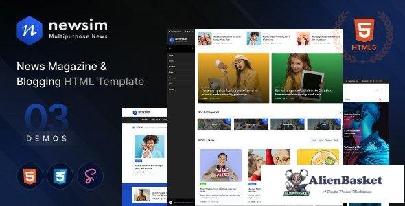 41064 Newsim - News Magazine & Blogging HTML Template 