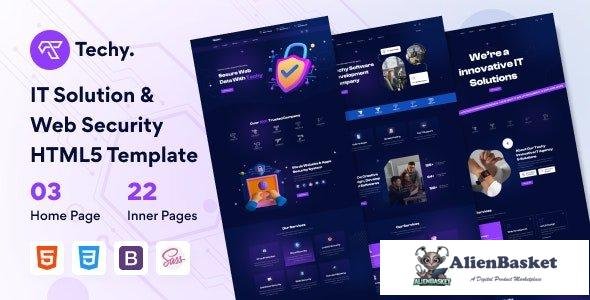 41658 Techy – IT Solution & Web Security HTML5 Template 