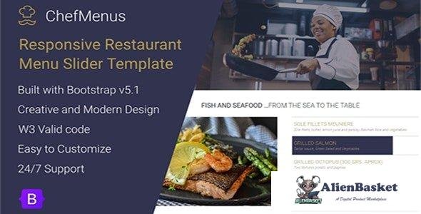 41954 ChefMenus - Responsive Restaurant Menu Bootstrap Slider 