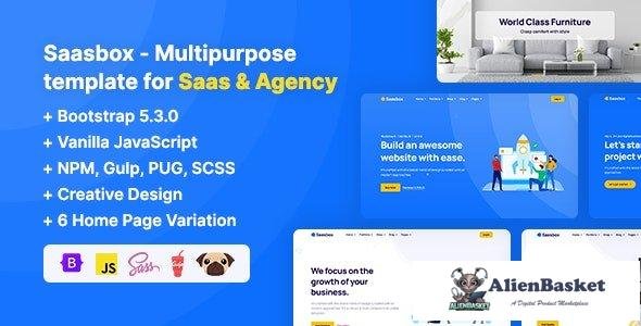 41964 Saasbox - Multipurpose HTML Template for Saas & Agency 