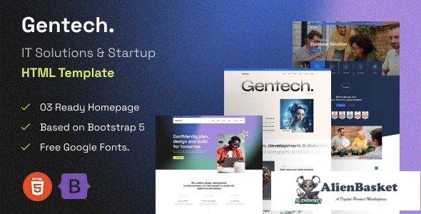 42159 Gentech – IT Solutions & Startup HTML Template 