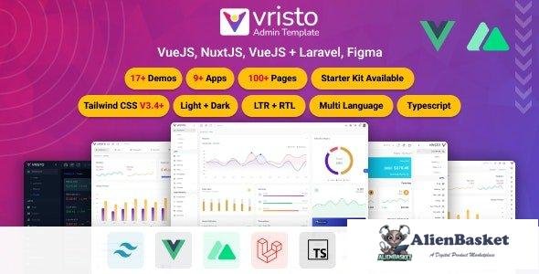 42301 Vristo – Multipurpose Tailwind VueJS, NuxtJS, Laravel VueJS Admin Template 