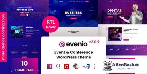 42444 Evenio v2.0.9 - Event Conference WordPress Theme 