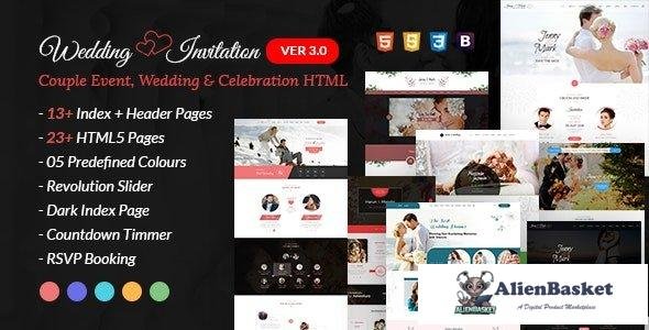 42519 Wedding Event - Wedding Invitation and Celebration HTML Template 