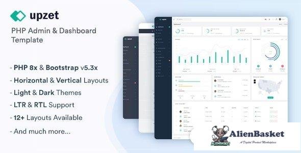 42524 Upzet v1.1.0 - PHP Admin & Dashboard Template 