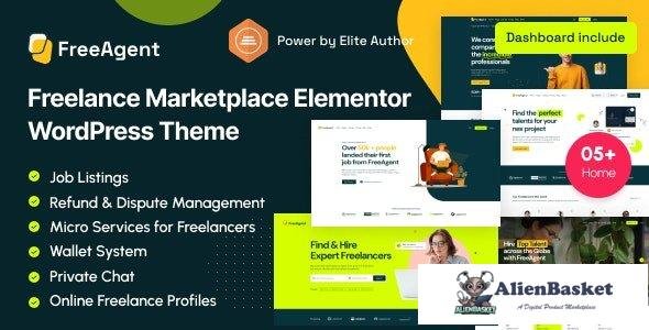 44268 FreeAgent v2.1.2 - Freelance Marketplace Elementor WordPress Theme 