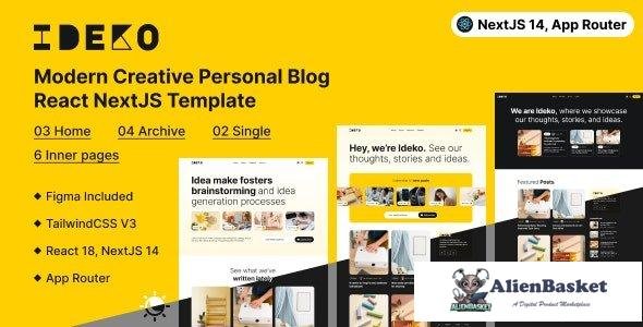 43300 Ideko - Modern Creative Personal Blog NextJS Template 