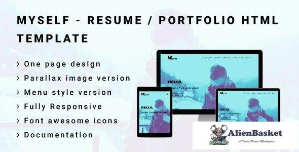 43446 MYSELF - Resume or Portfolio HTML Template 