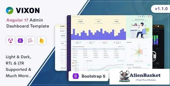 43600 Vixon v1.1.0 - Angular 17 Admin & Dashboard Template 