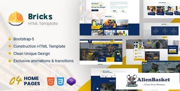 43709 Bricks - Construction HTML Template + RTL Ready 