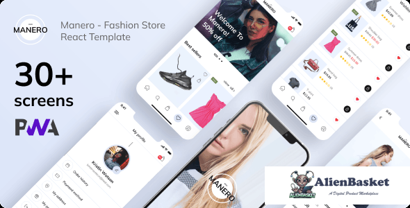 44281 Manero - Fashion eCommerce React Mobile App - PWA 