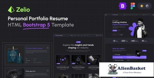 44573 Zelio - Personal Portfolio HTML Bootstrap Template 