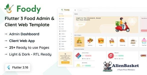 44644 Foody - Flutter Food Admin & Client Template 