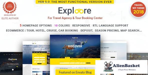 10607 EXPLOORE v5.0 - Tour Booking Travel WordPress Theme 