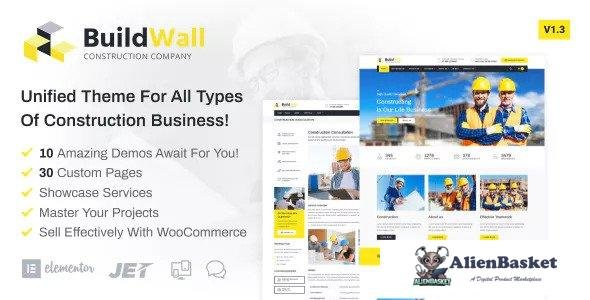 13562 BuildWall v1.3.1 - Construction Company Elementor 