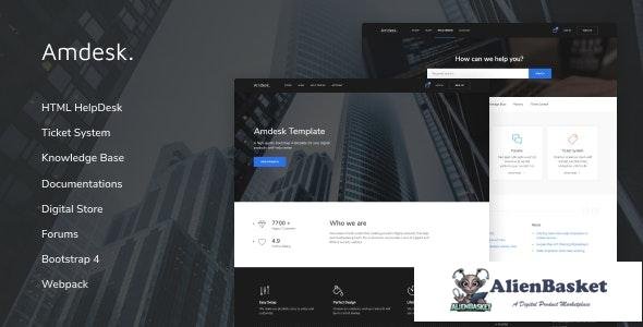 16647 Amdesk v1.0.1 - HelpDesk and Knowledge Base HTML template 