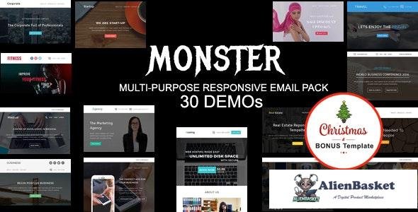 25990 MONSTER v1.0 - Multipurpose Responsive Email Pack with online Stampready & Mailchimp Builders 