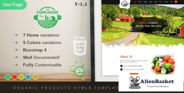 11137 The Farm House - One Page Organic Food, Fruit and Vegetables Products HTML5 Template 