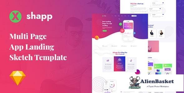 24627 Xshapp v1.0 - Multipage App Landing Sketch Template 