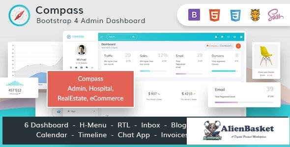 25320 Compass Bundle v1.7.0 - Bootstrap 4 Admin for Hospital RealEstate eCommerce 