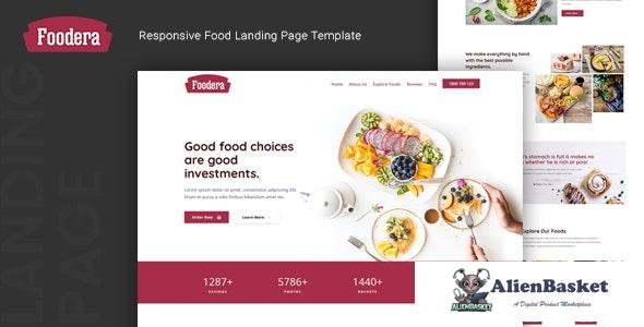 25063 Foodera v1.0 - Responsive Food Landing Page Template 