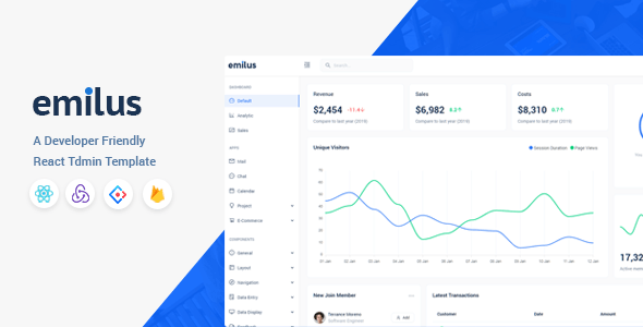 40957 Emilus v4.0.1 - React Admin Template 