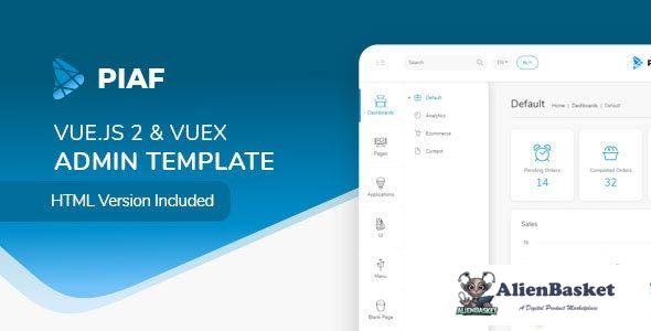 20848 Piaf v5.0.0 - Vue Admin Template 