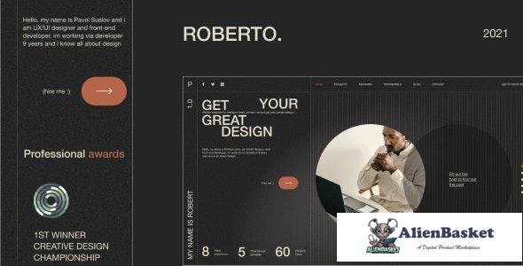 25885 Roberto v1.0 - Onepage Horizontal Personal CV/Resume HTML Template 