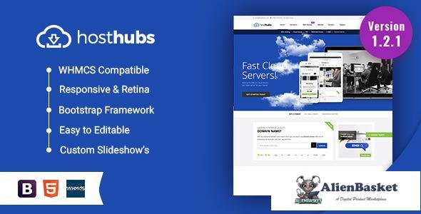 10576 HostHubs v1.6 - Responsive WHMCS Web Hosting, Domain, Technology Site Template 