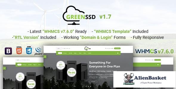 12206 GREENSSD v1.7 - Multipurpose Technology, Hosting Business with WHMCS Template 