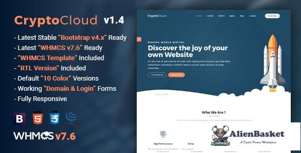 12226 CryptoCloud v1.4 - Multipurpose Hosting and WHMCS Template 