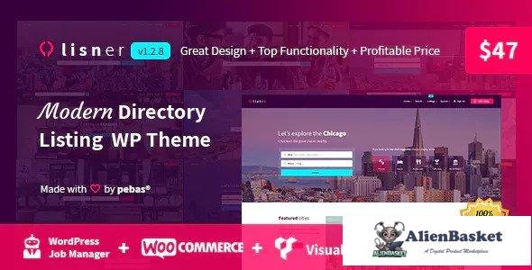 13764 Lisner v1.2.8 - Modern Directory Listing WordPress Theme 