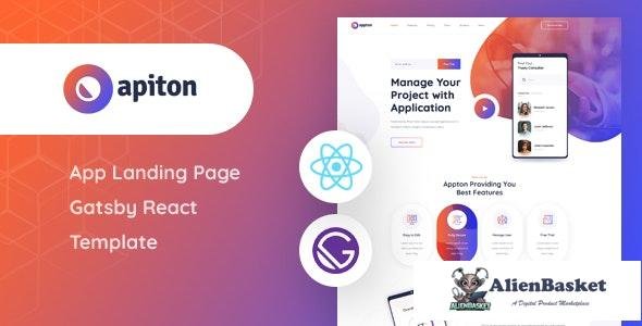 24985 Apiton v1.0 - Gatsby React App Landing Page Template 