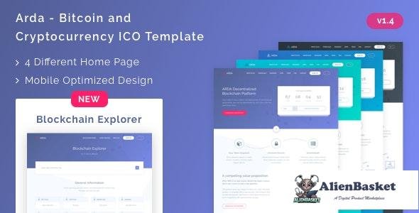 27731 Arda v1.4 - Bitcoin and Cryptocurrency ICO HTML Template 