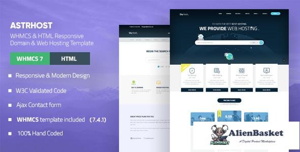 11985 ASTRHOST v1.3 - WHMCS & HTML Responsive Domain & Web Hosting Template 