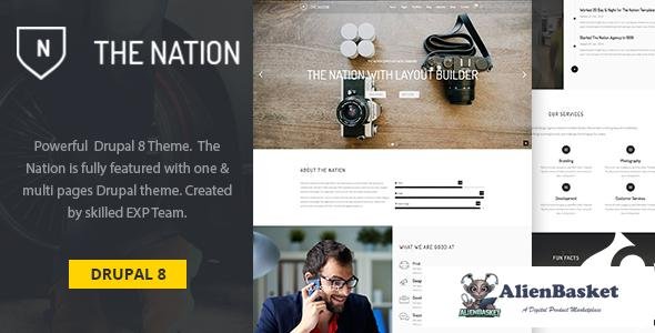 15753 Nation v1.0 - One & multi pages Drupal 8 theme 