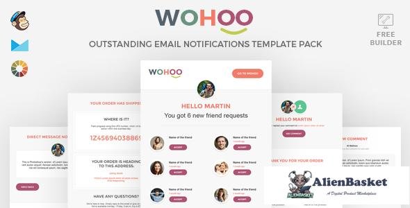 11532 WOHOO - Beautiful Email Notifications Template - 15 Modules - Mailchimp & CampaignMoniter - Bu