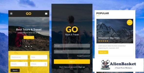 23373 Go v1.0 - Tours & Travel Mobile Template 