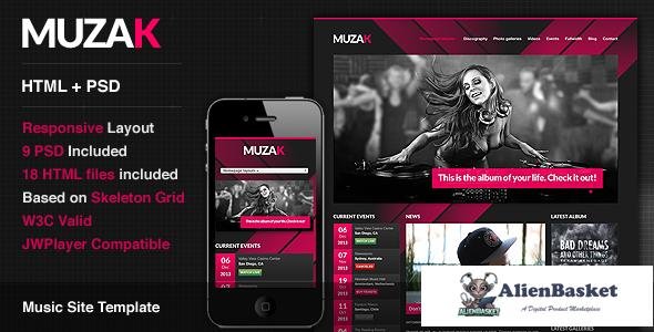 10196 Muzak - Premium Music Site Template 