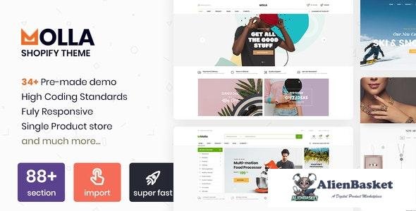 28106 Molla v1.7.4 - Multipurpose Responsive Shopify Theme - RTL support 
