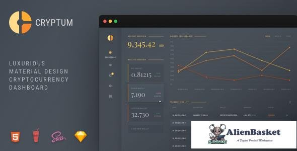 11713 Cryptum v1.0.1 - Luxurious Cryptocurrency Material Design Admin Dashboard 