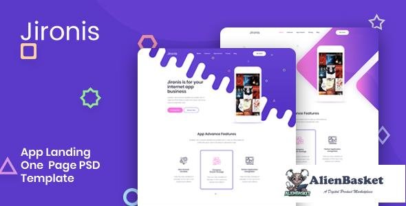 13187 Jironis - App Landing One Page PSD Template 