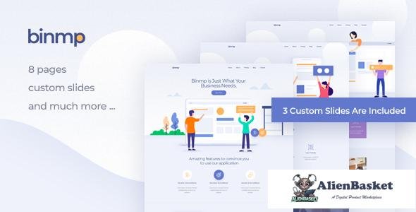 12722 Binmp - App and Software Landing PSD Template 