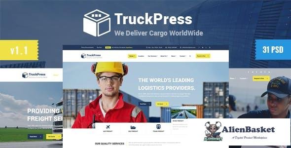 14232 Truck Press - Logistics & Transport Business PSD Template 