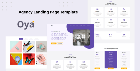 20931 Oya v1.0 - Agency Landing Page Template 