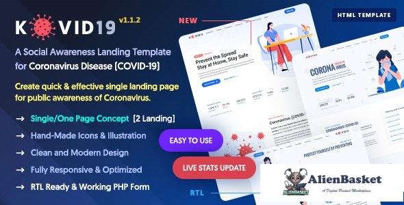 24499 KOVID19 v1.1.2 – Coronavirus (COVID-19) Prevention & Awareness HTML Template 